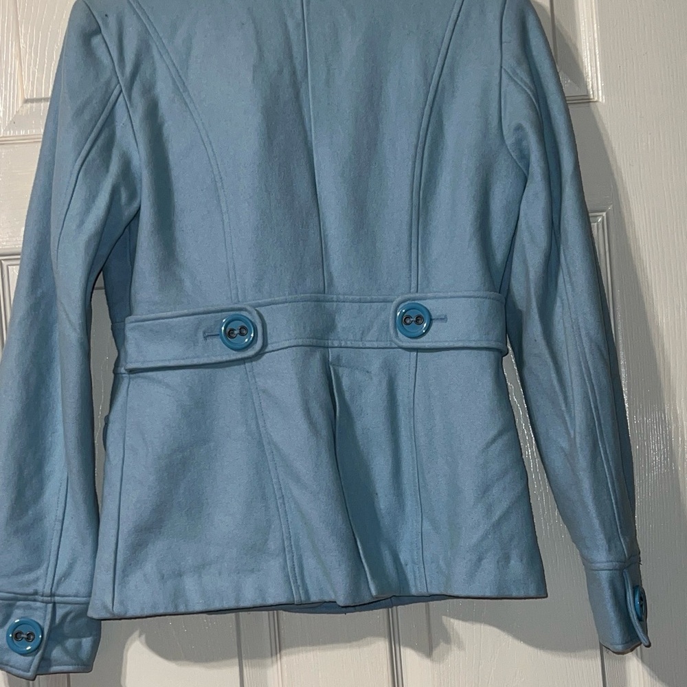 Tulle Light Blue Trench Coat - Picture 2 of 4